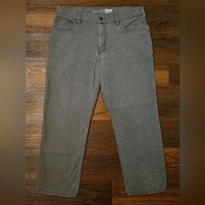 Carhartt Gray Rugged Flex Relaxed Fit Canvas 5-Pocket Work Pants 35x28 BN2517-M